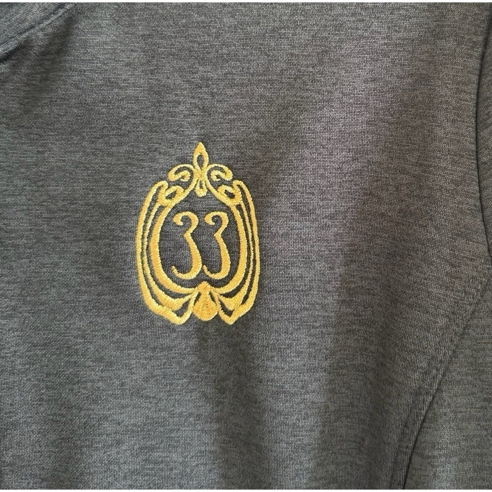 Disney Club 33 Womens Embroidered Logo Jacket Large Full Zip Dark Gray Yellow